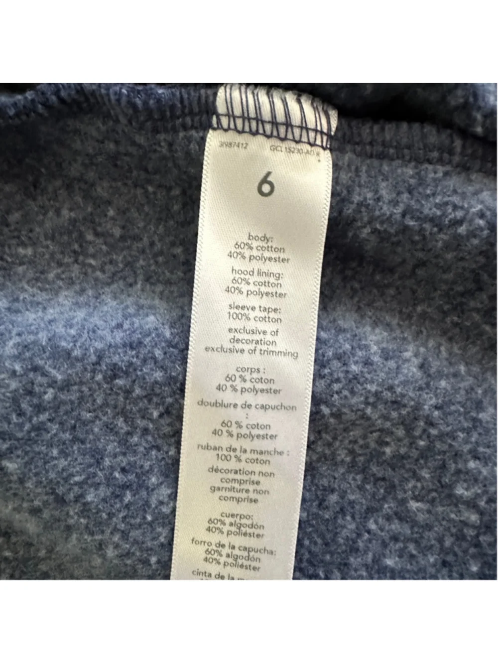 OshKosh B’gosh Boys Zip Hoodie Size 6 Blue Gray Logo Sweatshirt